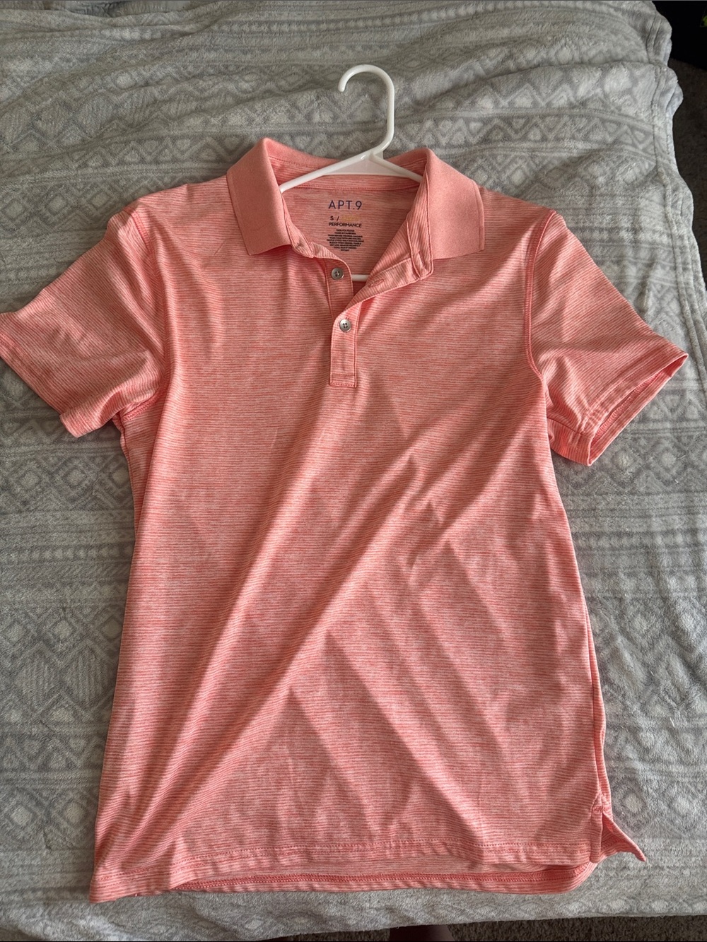 Apt. 9 Men’s Coral Striped Heather Polo